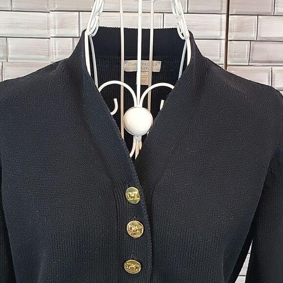 Charter Club black pullover sweater Size MP - Picture 2 of 11